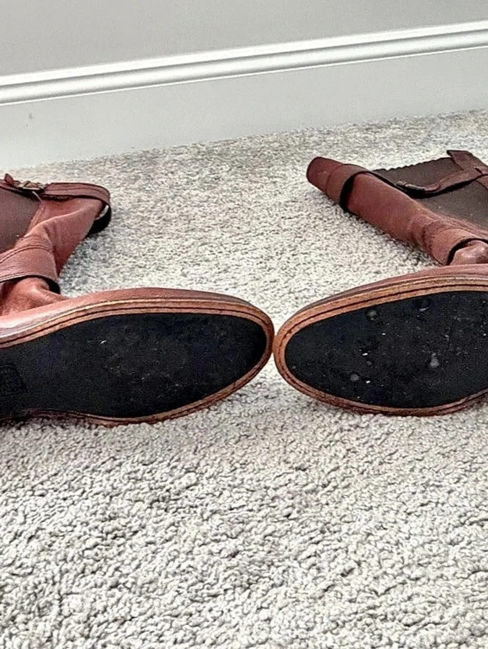 Frye Anna Tall Leather Boots Brown US 10M